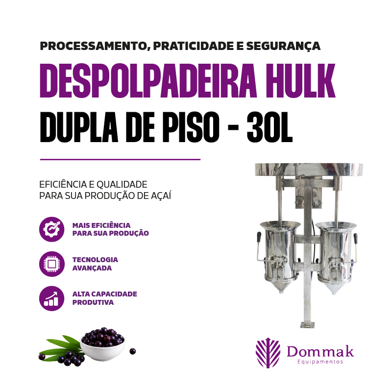 Despolpadeira Hulk Dupla de Piso 30 L