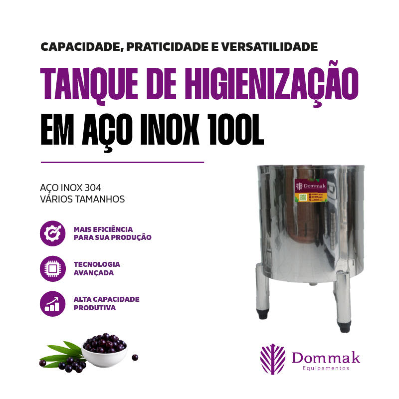 Tanque de Higienização de 100 Litros
