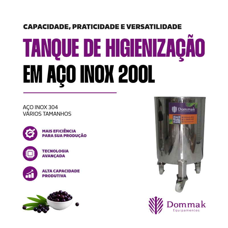 Tanque de Higienização de 200 Litros