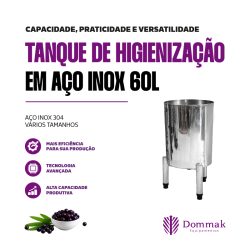 Tanque de Higienização de 60 Litros