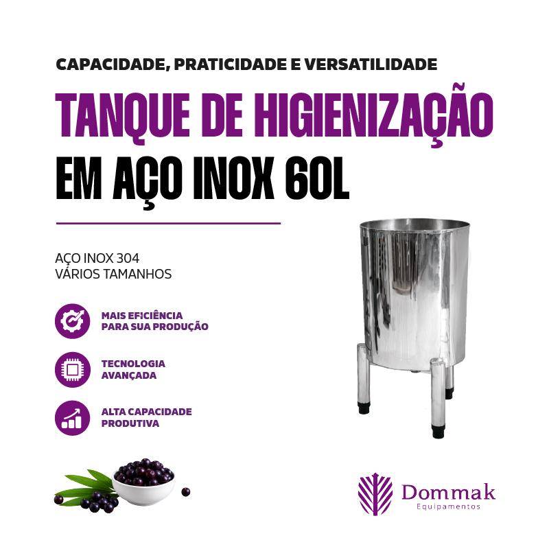 Tanque de Higienização de 60 Litros